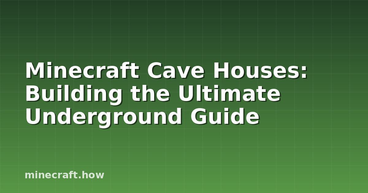 Minecraft Cave Houses: Building the Ultimate Underground Guide