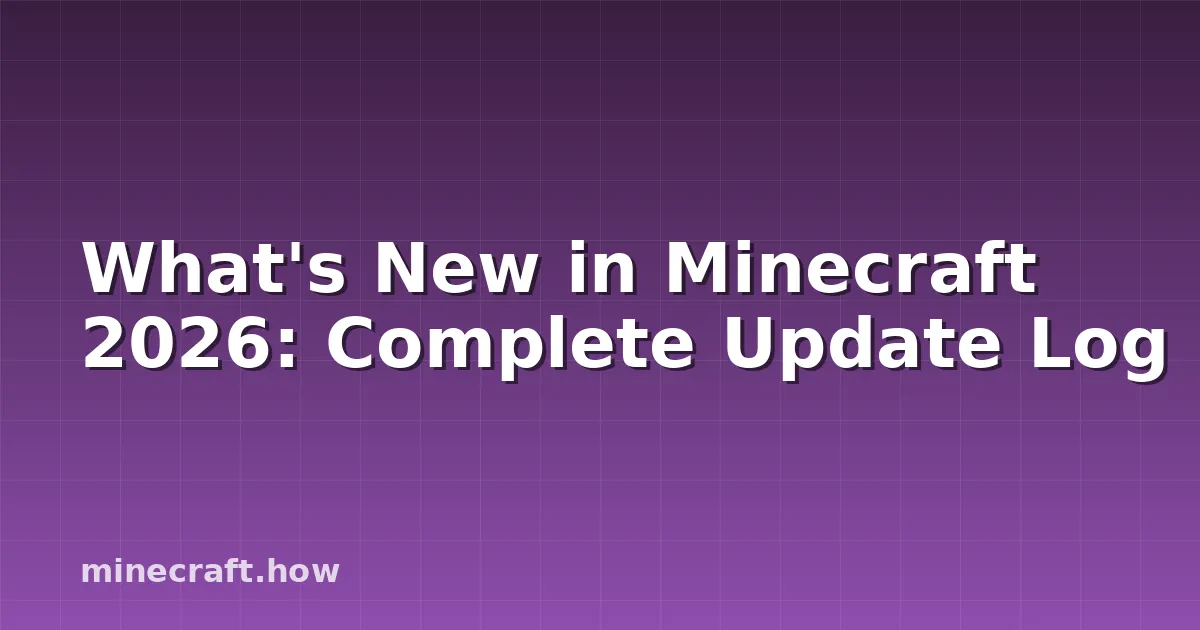 What's New in Minecraft 2026: Complete Update Log