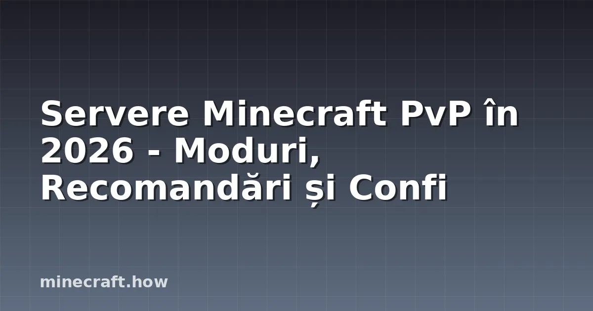Servere Minecraft PvP în 2026 - Moduri, Recomandări și Confi