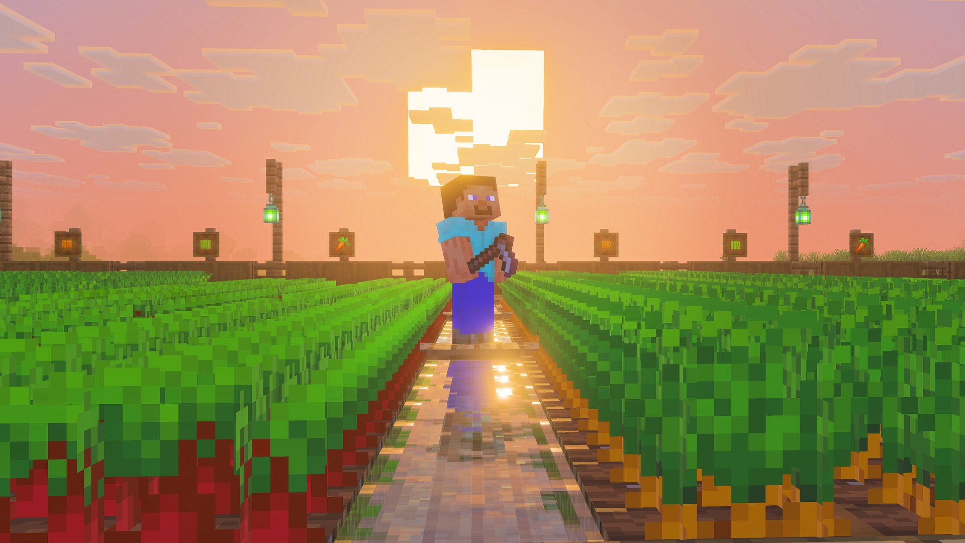 Steve aura farming in Minecraft
