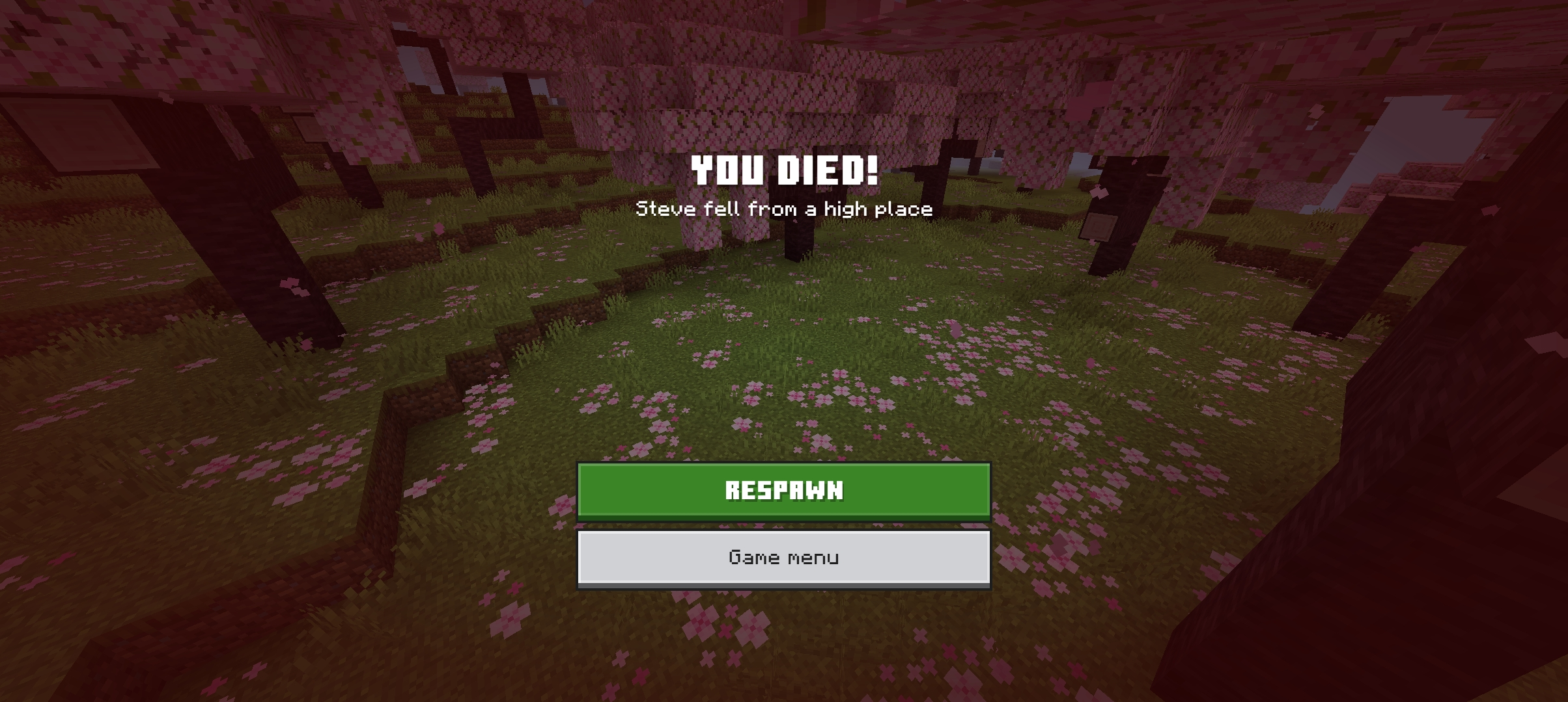Ore UI Death Screen Menu Survival and Adventure Mode You Died (Education) in Minecraft