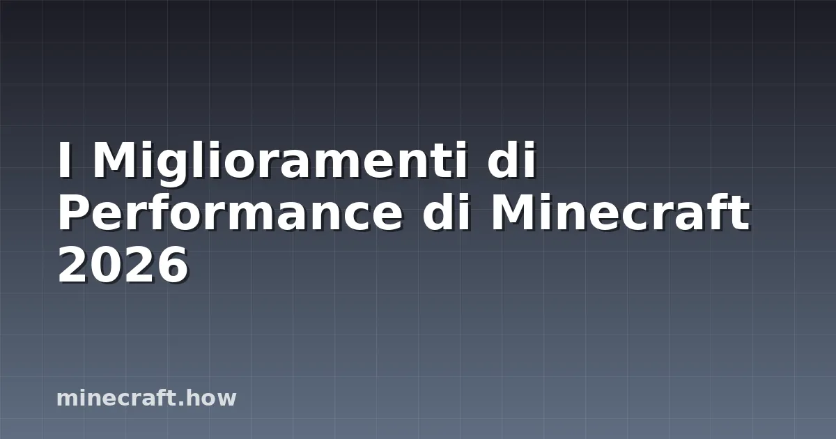 I Miglioramenti di Performance di Minecraft 2026
