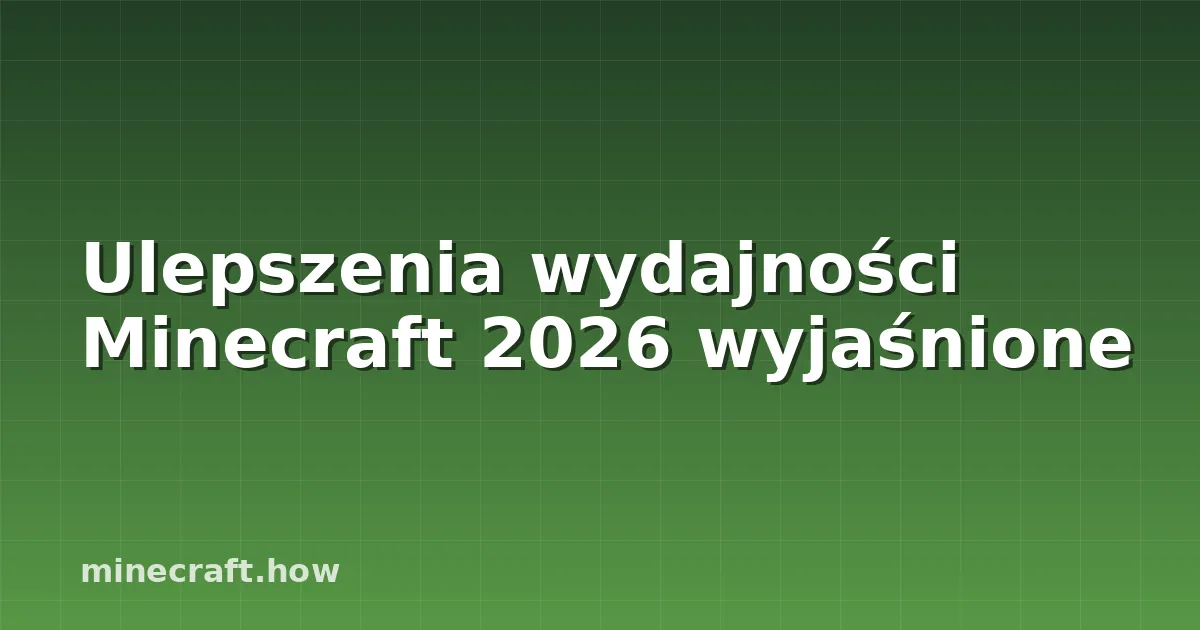Ulepszenia wydajności Minecraft 2026 wyjaśnione
