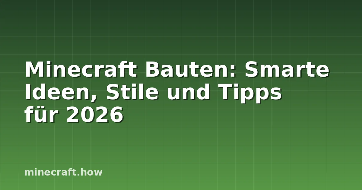 Minecraft Bauten: Smarte Ideen, Stile und Tipps für 2026