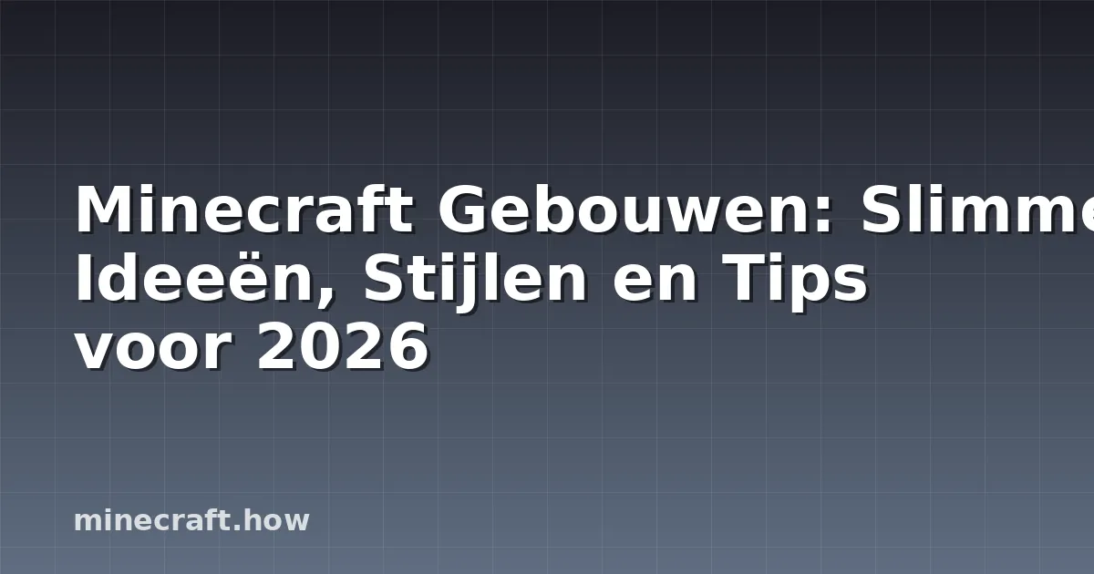 Minecraft Gebouwen: Slimme Ideeën, Stijlen en Tips voor 2026