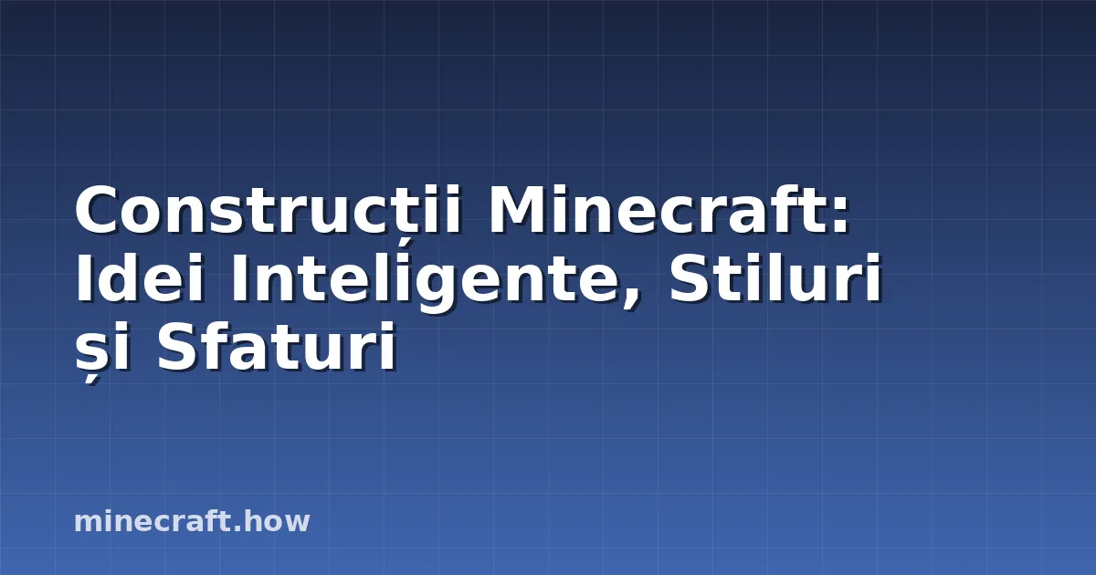 Construcții Minecraft: Idei Inteligente, Stiluri și Sfaturi