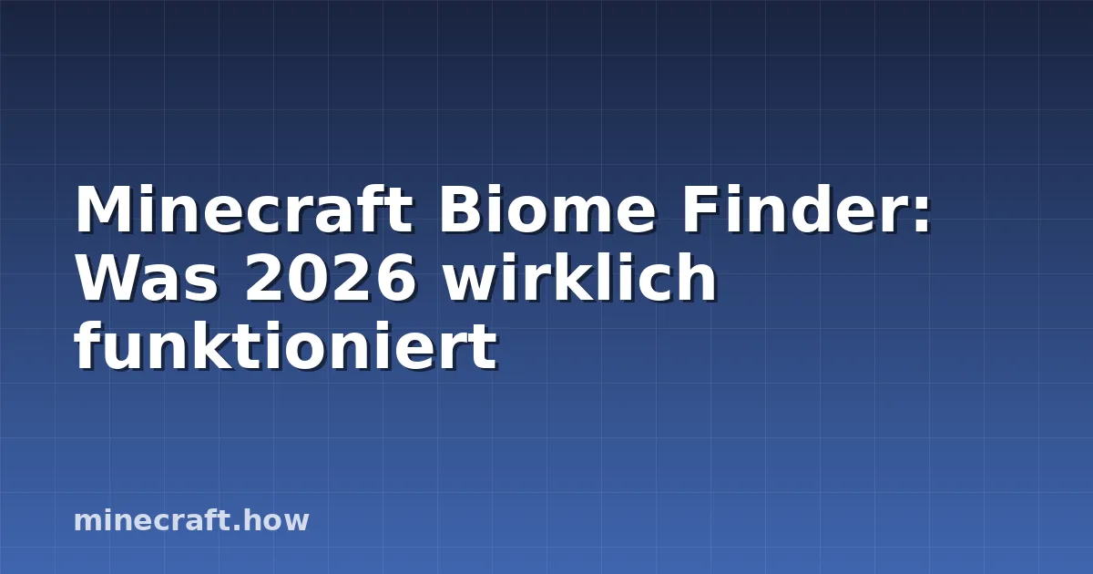 Minecraft Biome Finder: Was 2026 wirklich funktioniert