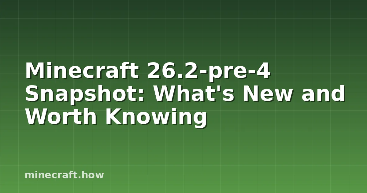 Minecraft pre-release snapshot loading screen showing the version number and changelog notes