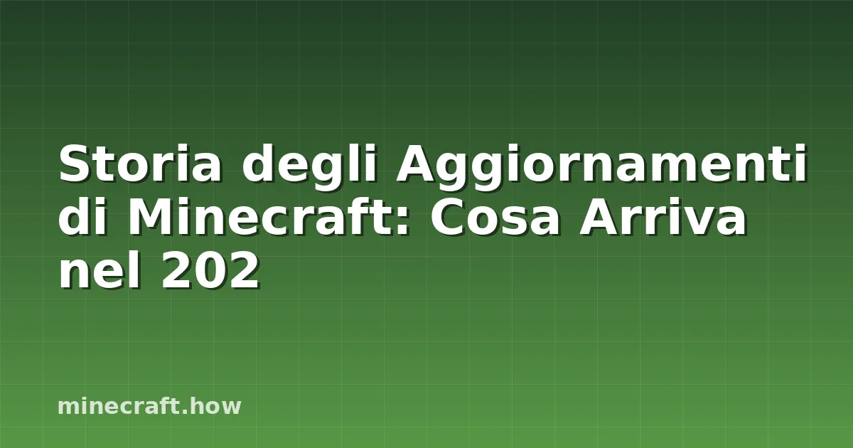 Storia degli Aggiornamenti di Minecraft: Cosa Arriva nel 202