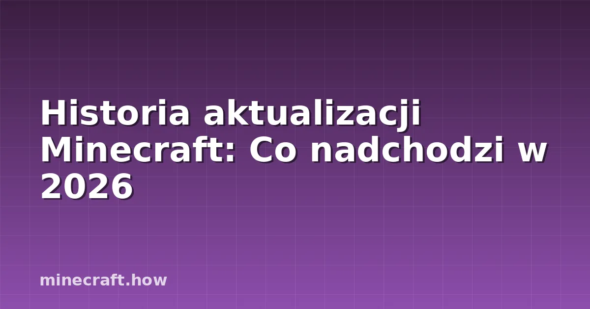 Historia aktualizacji Minecraft: Co nadchodzi w 2026