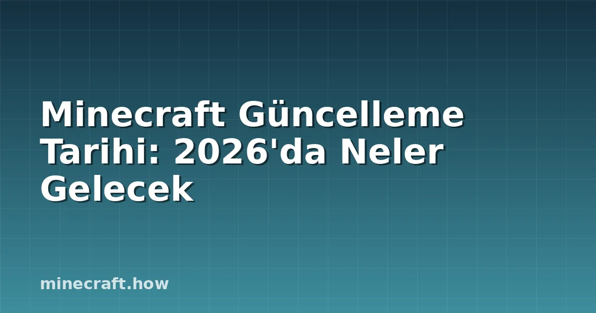 Minecraft Güncelleme Tarihi: 2026'da Neler Gelecek