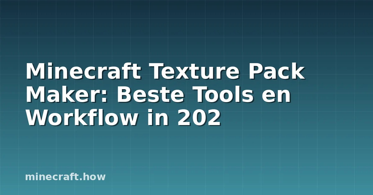 Minecraft Texture Pack Maker: Beste Tools en Workflow in 202