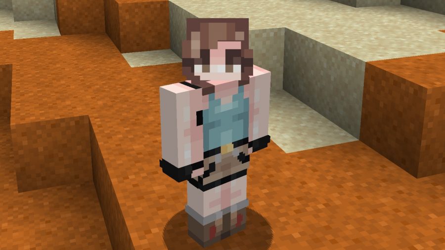 Minecraft player character wearing Isagi Yoichi skin from Blue Lock anime