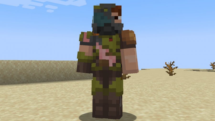 Minecraft player character wearing Isagi Yoichi skin from Blue Lock anime