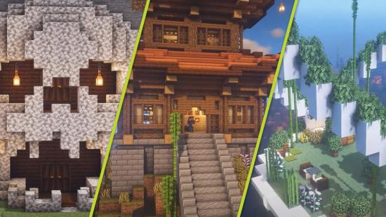 Minecraft piston door mechanism with redstone activation and moving blocks