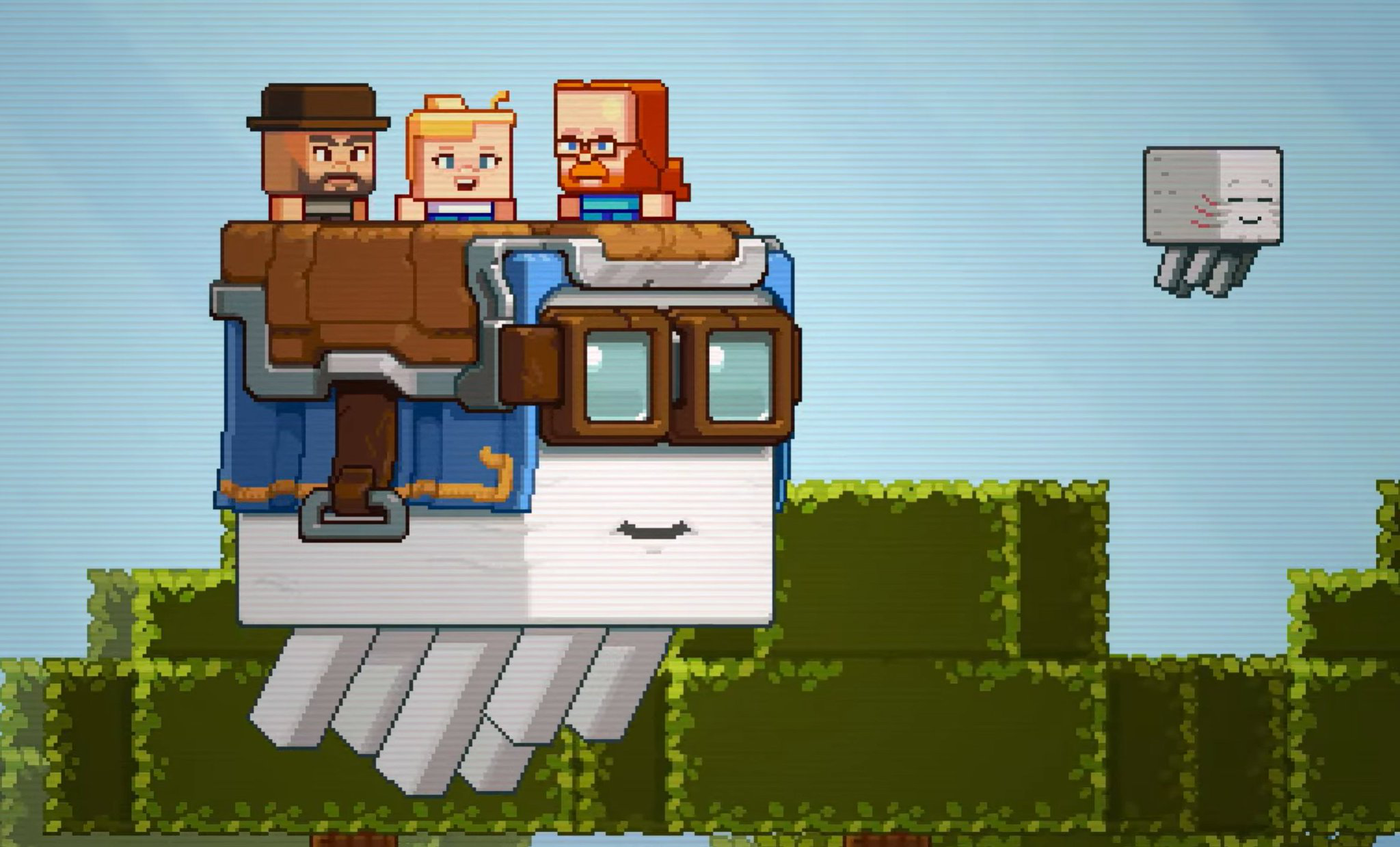 New Ghasts Pixel Art in Minecraft