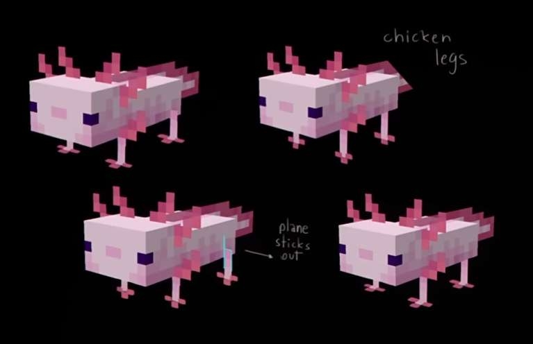 Axololt Leg Concept Art in Minecraft