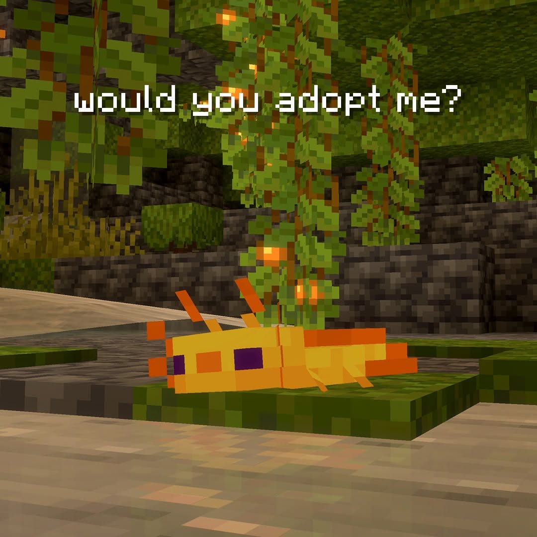 Adoptable larva in Minecraft