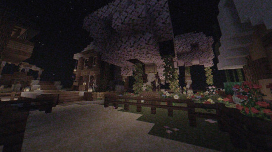 Minecraft mules standing in a farm with horses and donkeys nearby