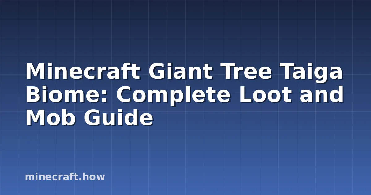 Minecraft Giant Tree Taiga Biome: Complete Loot and Mob Guide