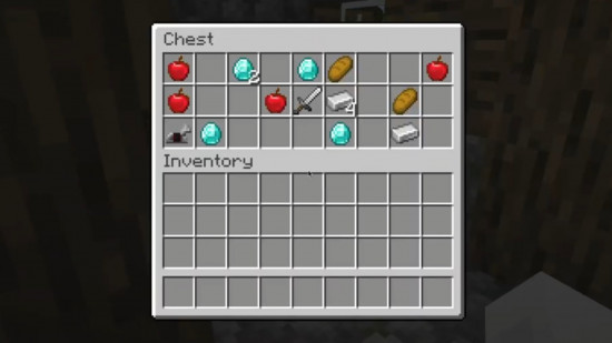 Minecraft player in iron armor and stone base with mining tunnels and furnace setup