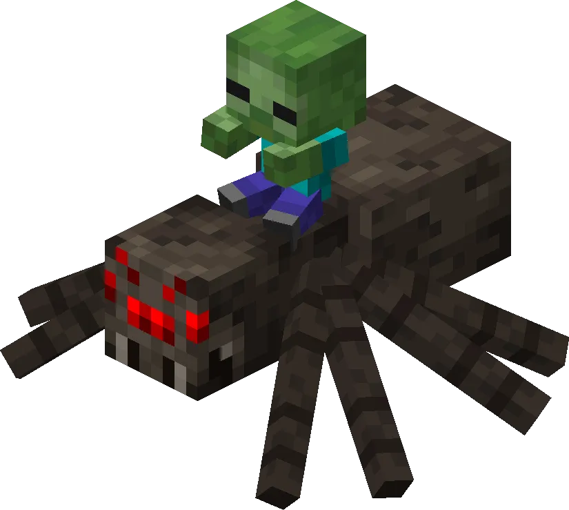 Baby Zombie Riding Spider in Minecraft