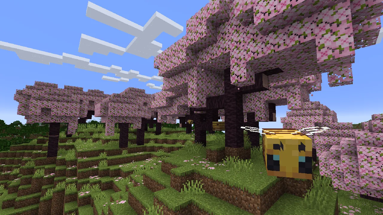 1.20 Dev Cherry Blossom Biome in Minecraft