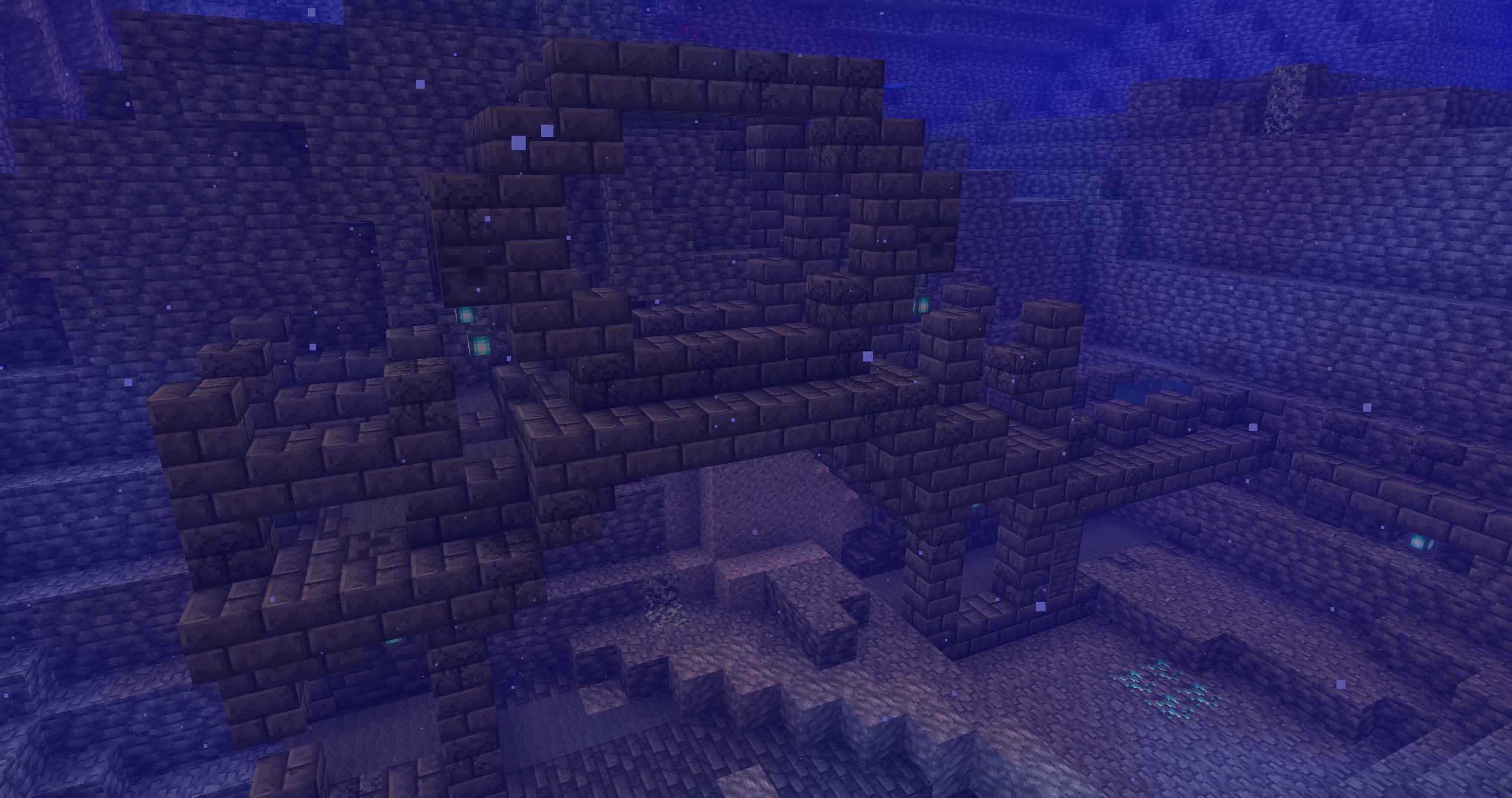 Ancient City Generated Underwater in Aquifer 2 in Minecraft