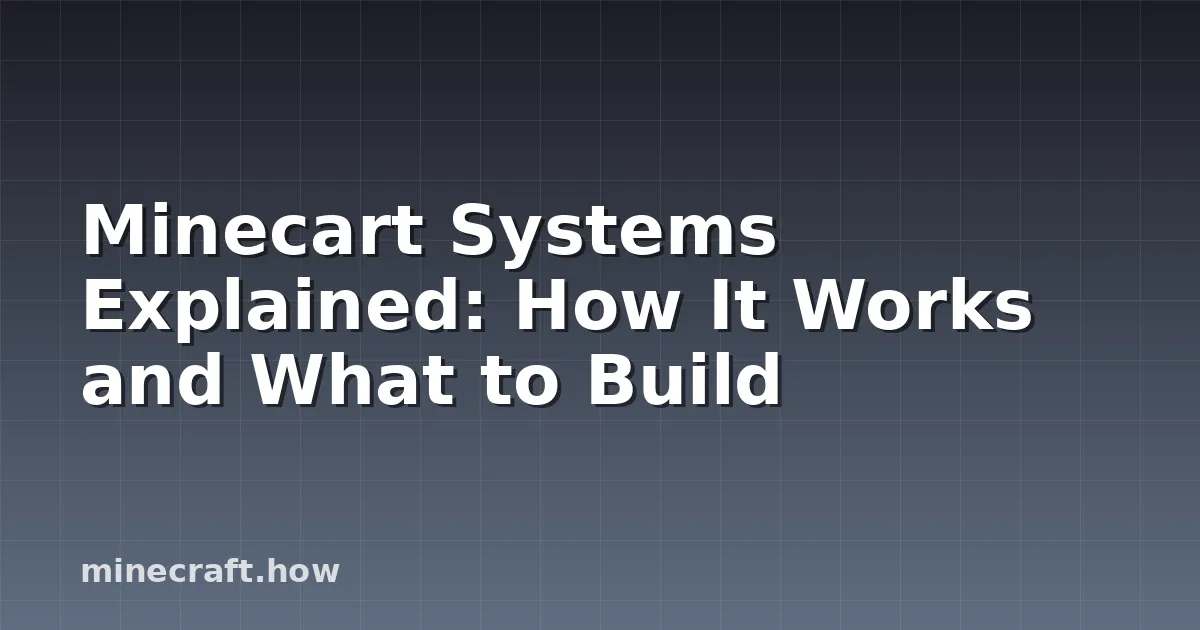 Minecart Systems Explained: How It Works and What to Build