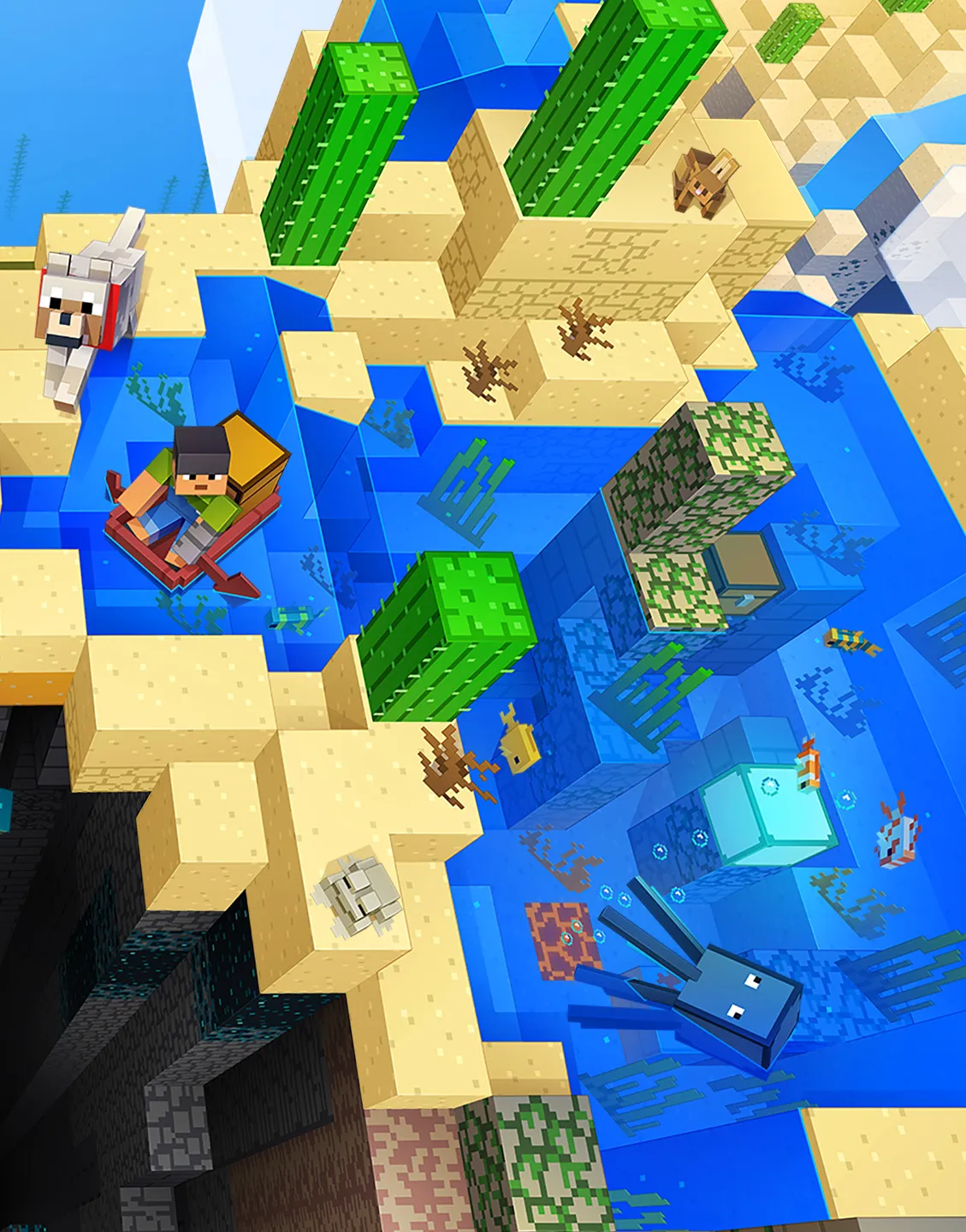 Una parte del desierto en el arte clave de Wild Update en Minecraft