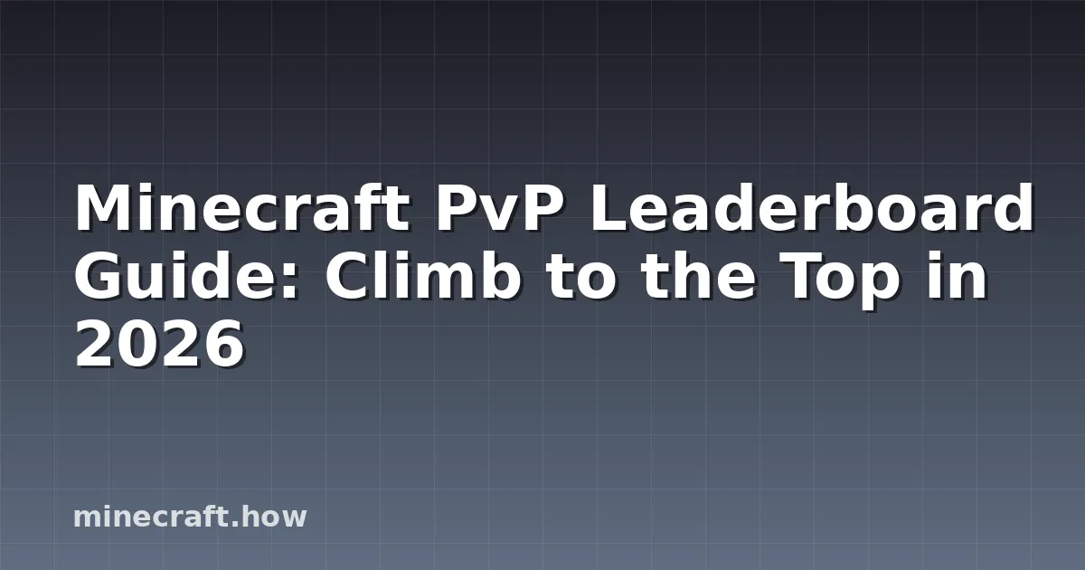 Minecraft PvP Leaderboard Guide: Climb to the Top in 2026