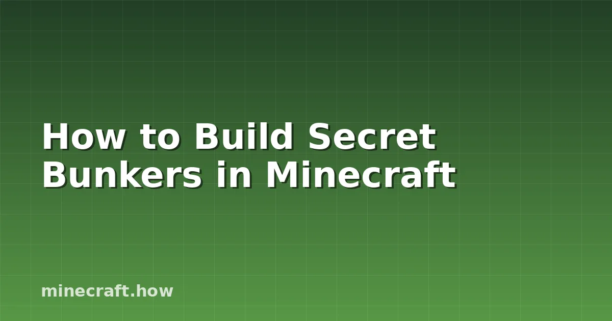 How to Build Secret Bunkers in Minecraft