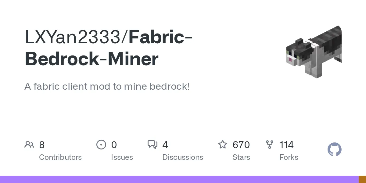 Mining Bedrock in Minecraft with Fabric-Bedrock-Miner