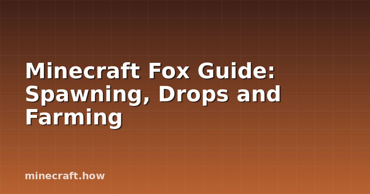 Minecraft Fox Guide: Spawning, Drops and Farming