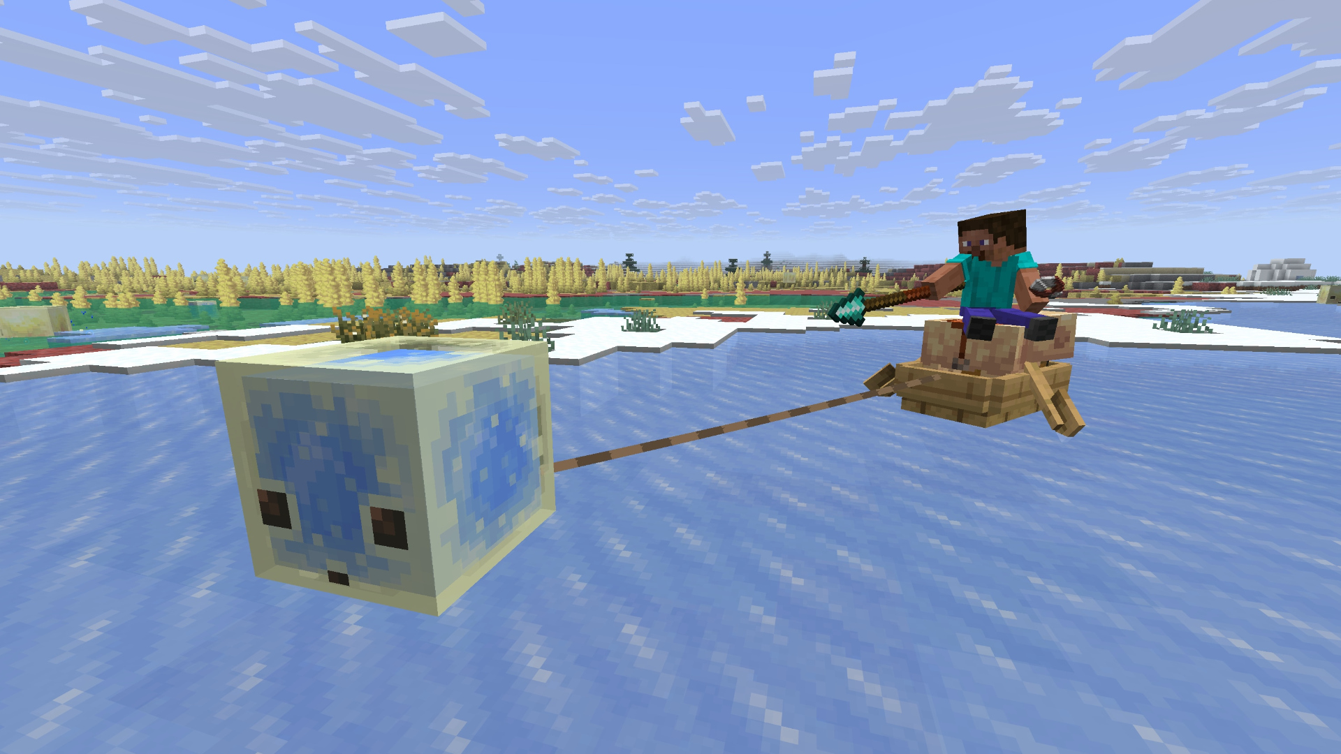 Sulfur Caves biome with glowing crystals and new Sulfur Cube mob