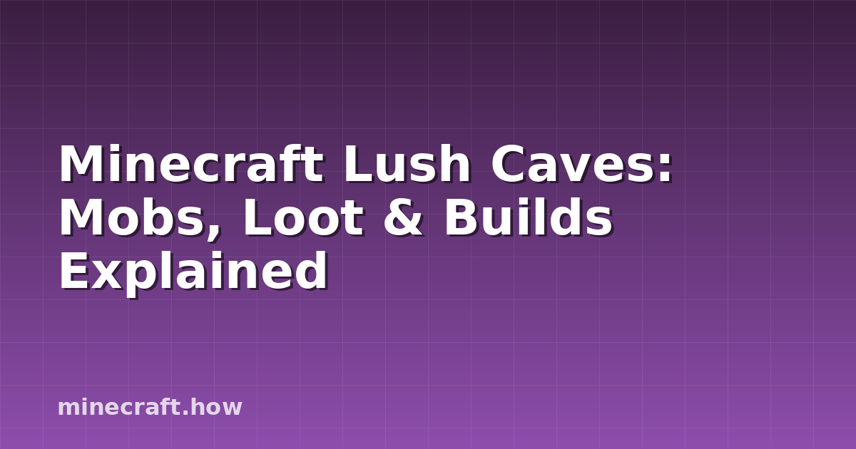 Minecraft Lush Caves: Mobs, Loot & Builds Explained