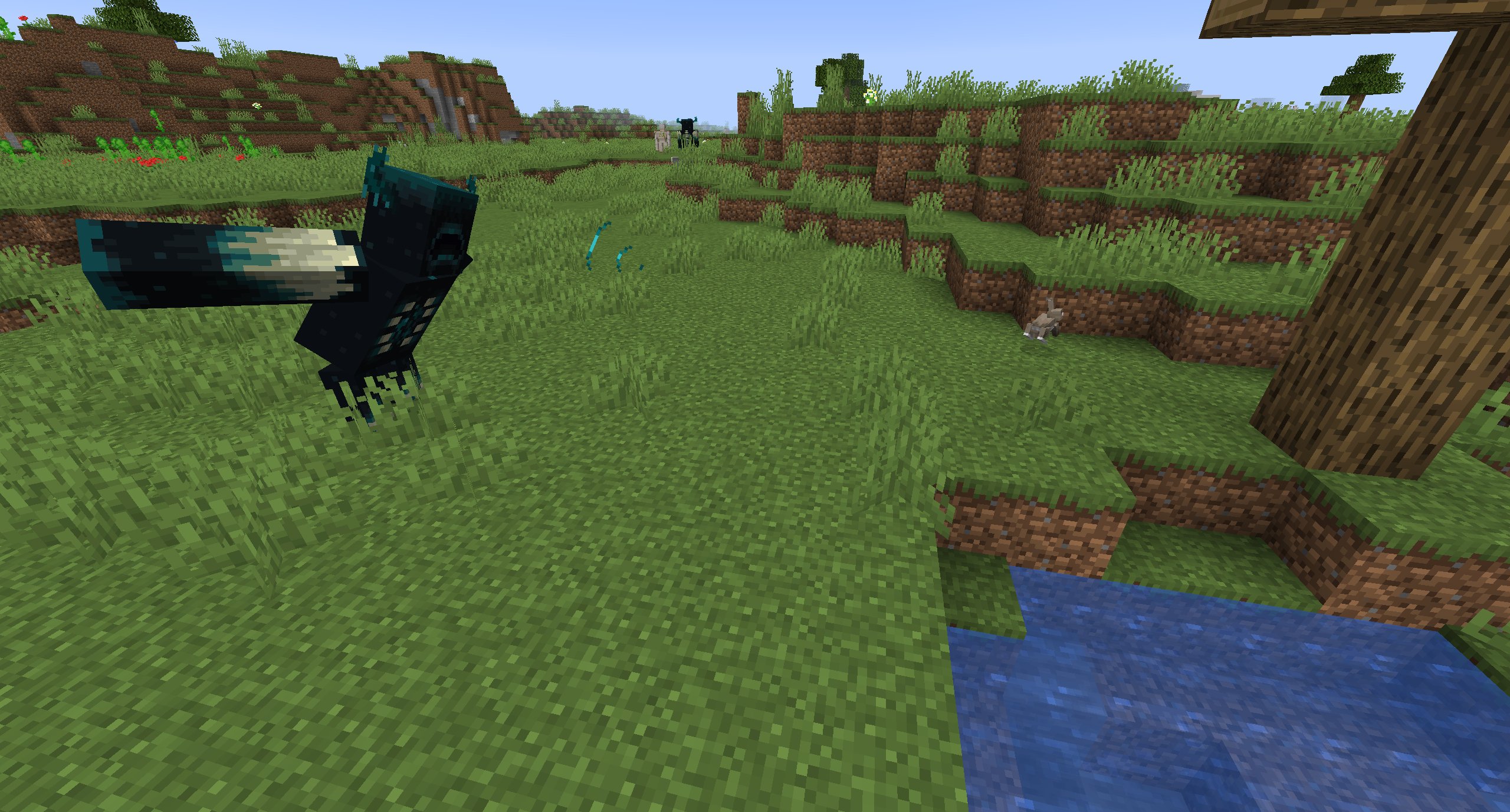 1.17 Dev Warden and rabbit in Minecraft