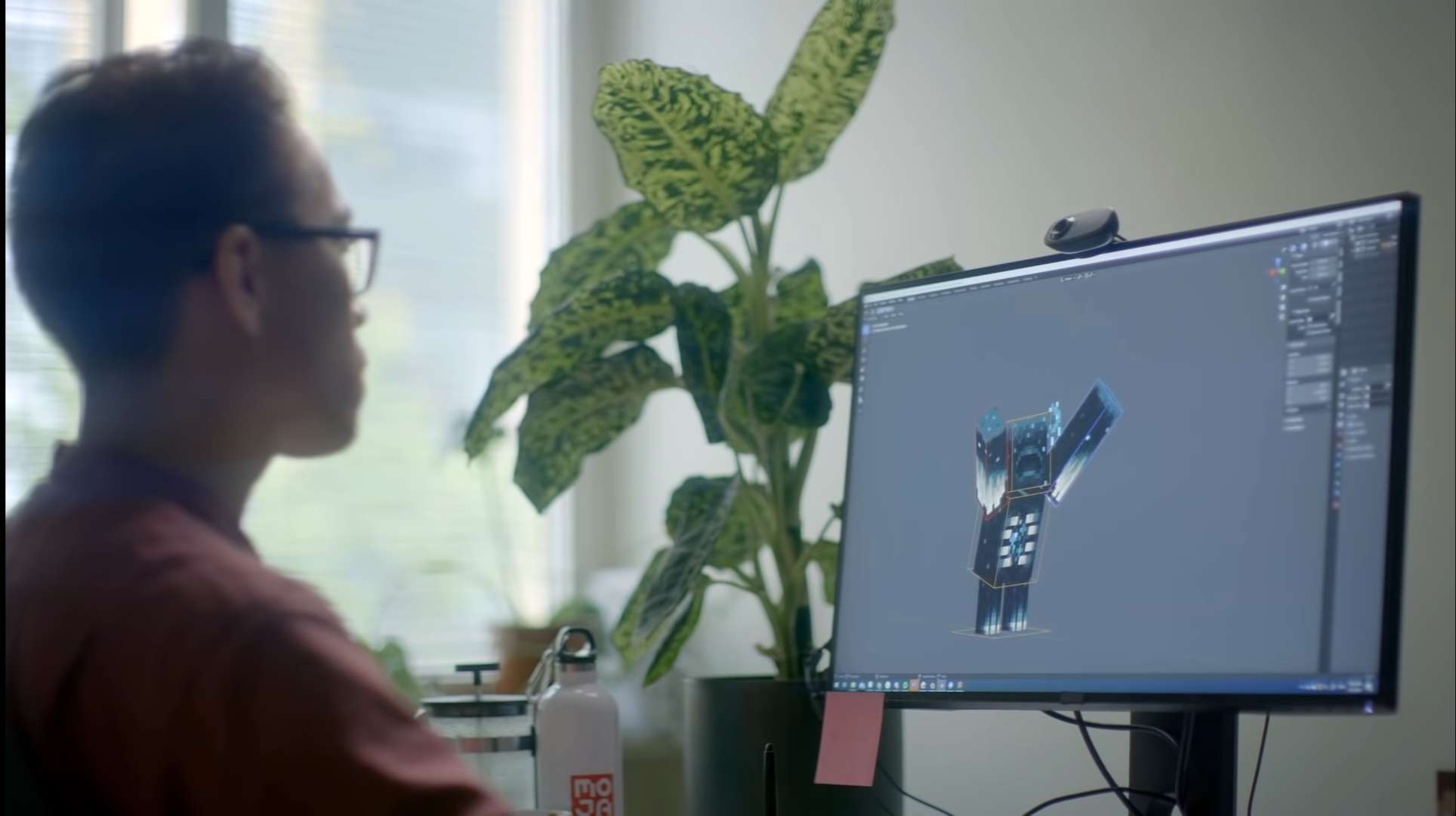 Chi Animating the Warden in Minecraft