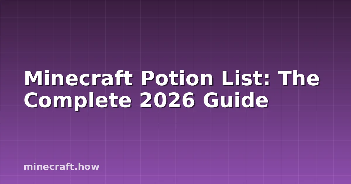 Lista de Pociones Minecraft: Guía Completa 2026