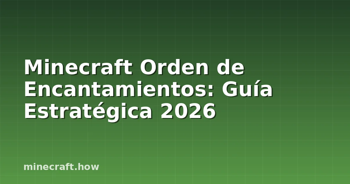 Minecraft Orden de Encantamientos: Guía Estratégica 2026