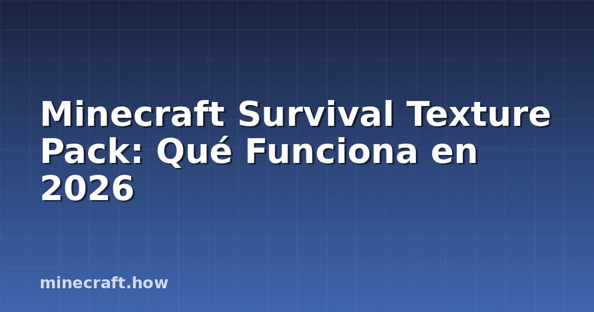 Minecraft Survival Texture Pack: Qué Funciona en 2026