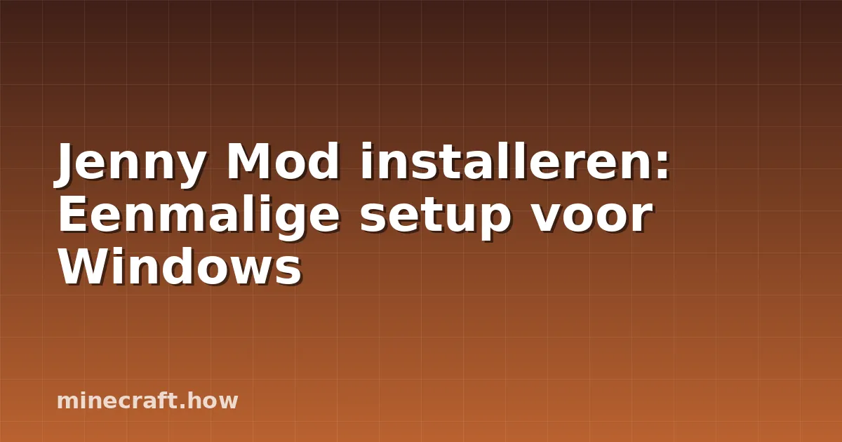 Jenny Mod installeren: Eenmalige setup voor Windows