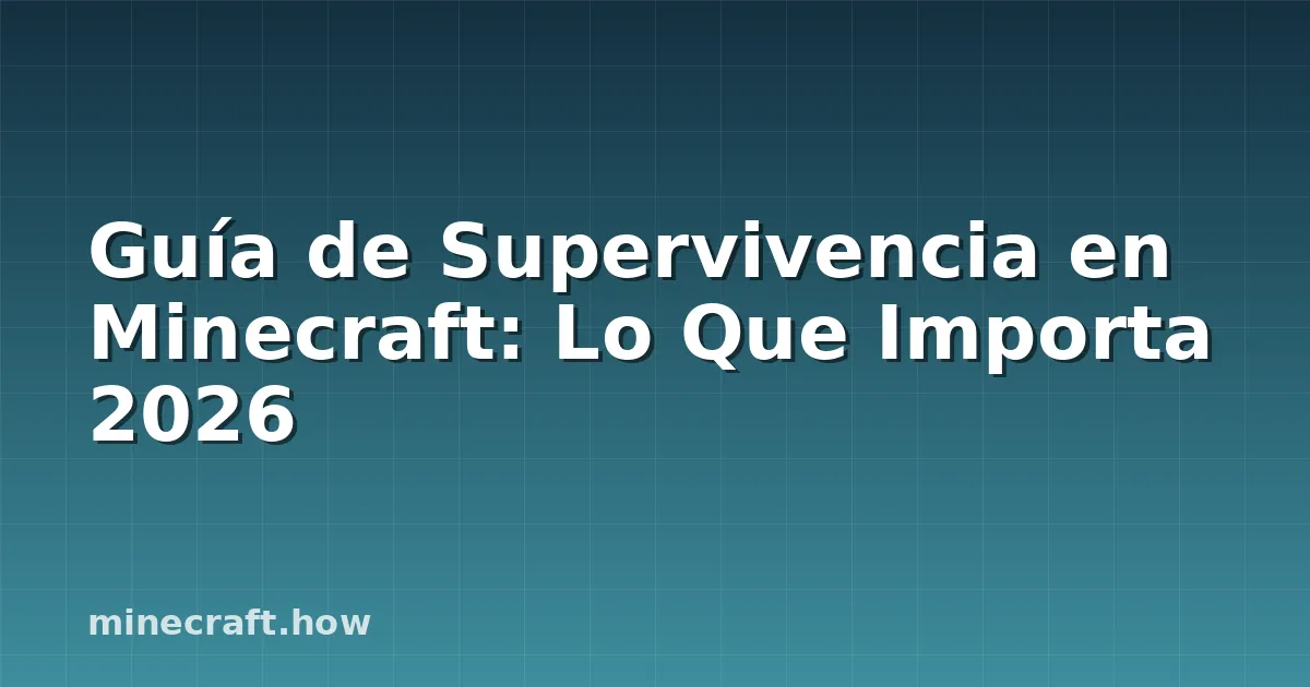 Guía de Supervivencia en Minecraft: Lo Que Importa 2026