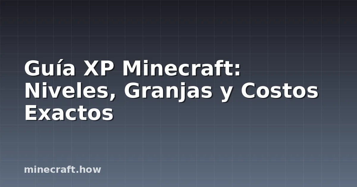 Guía XP Minecraft: Niveles, Granjas y Costos Exactos