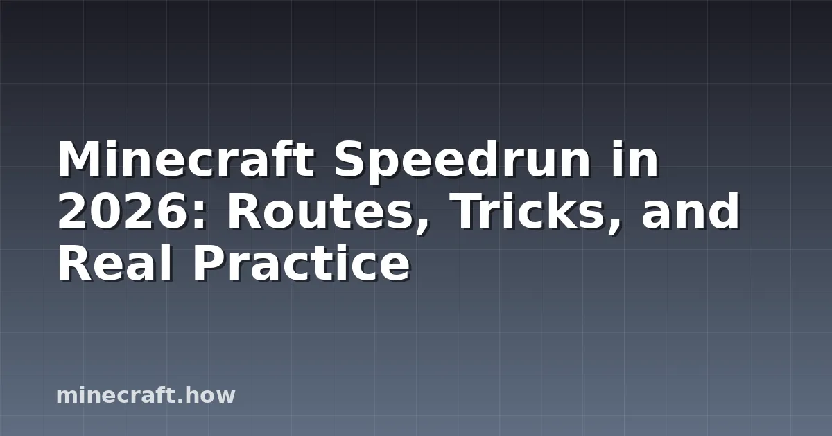 Minecraft Speedrun 2026: Routen, Tricks und echtes Training