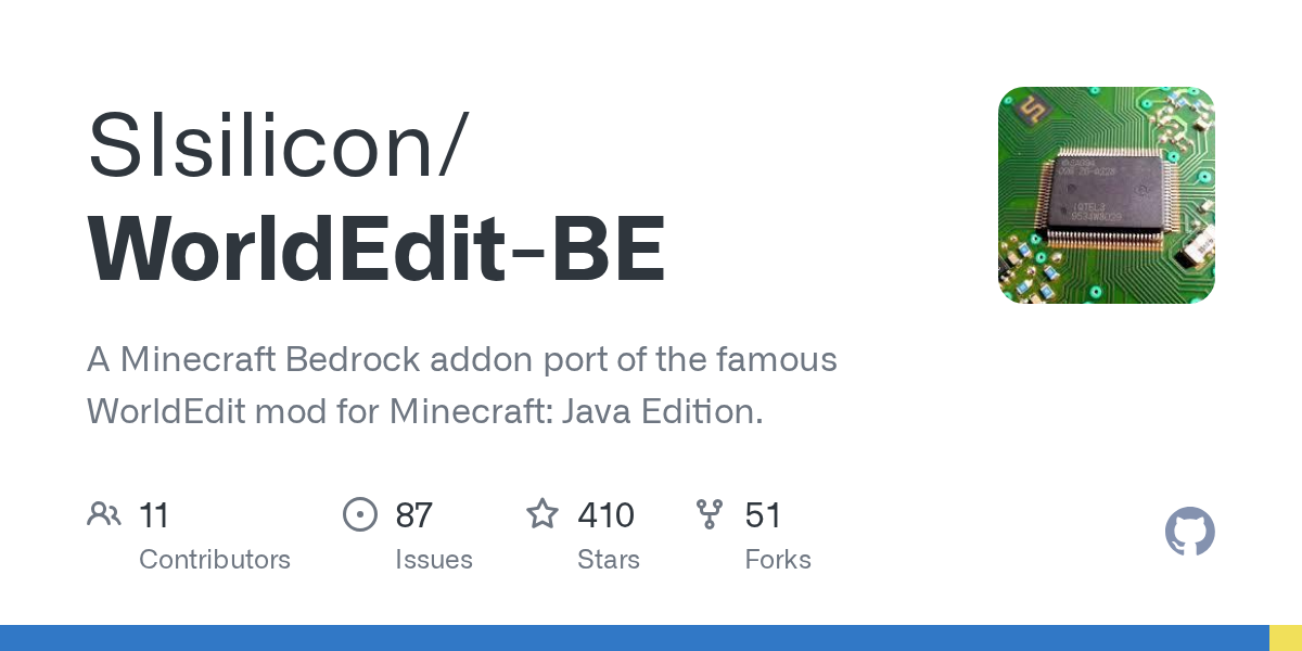 GitHub project card for SIsilicon/WorldEdit-BE