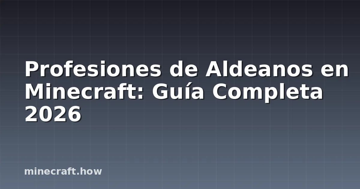 Profesiones de Aldeanos en Minecraft: Guía Completa 2026