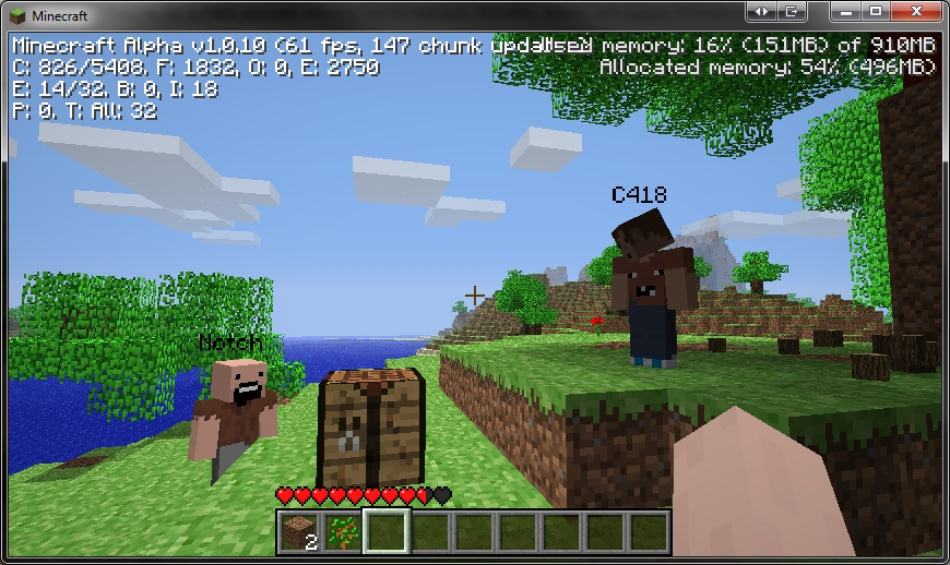 Alpha v1.0.10 Multiplayer 2 in Minecraft