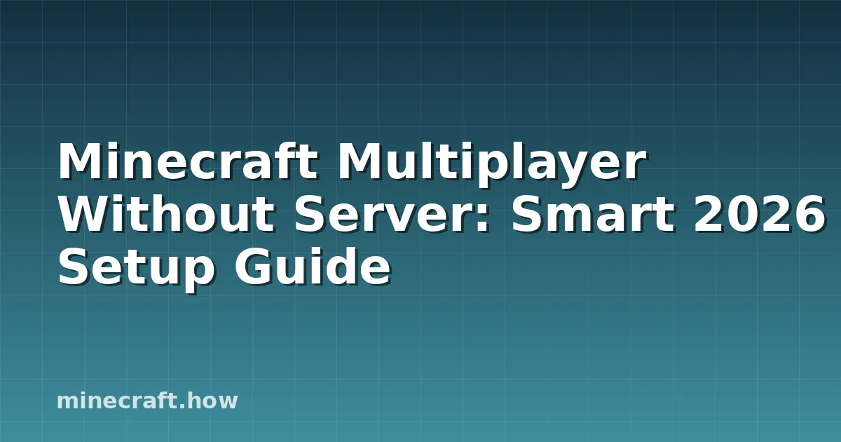 Minecraft Multiplayer Without Server: Smart 2026 Setup Guide