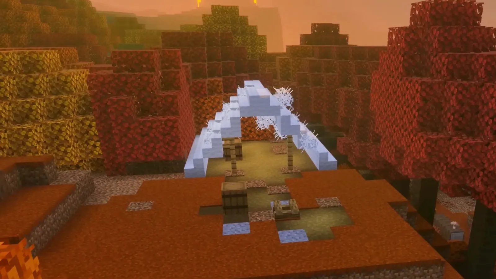 Minecraft players in armor engaged in competitive PvP combat with swords